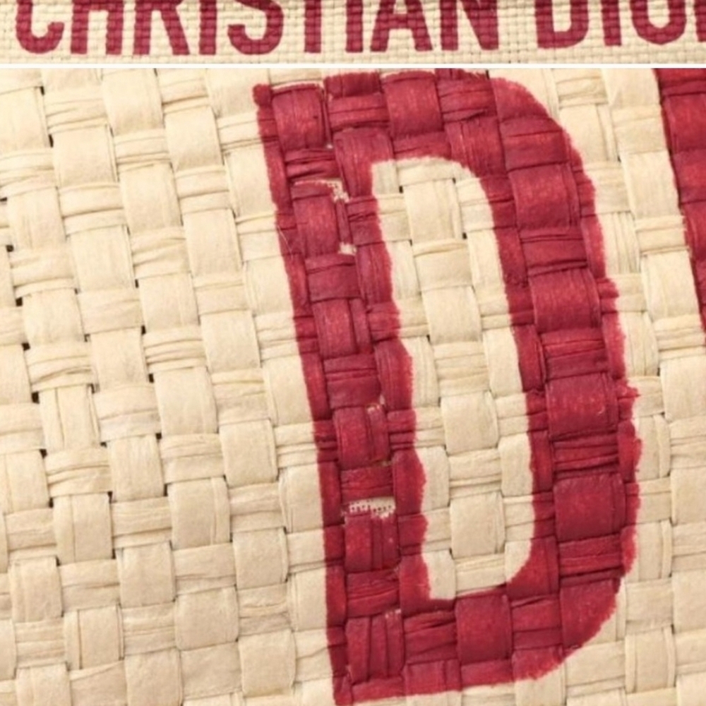 Dior GWP Burgundy and Cream Graphic Tote - Picture 3 of 3